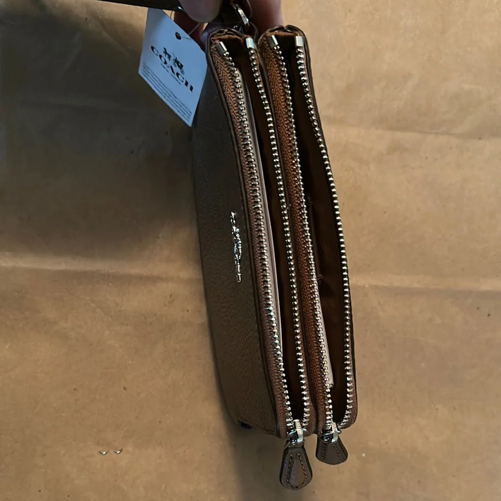 Coach Tan Leather Wristlet - Picture 4 of 5